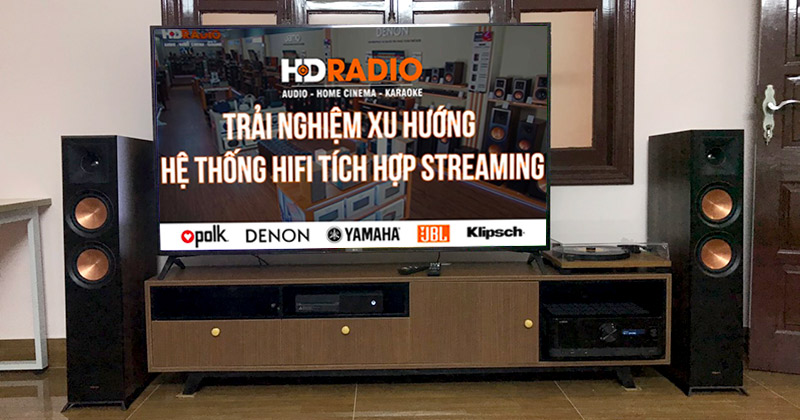 Lắp Dàn nghe nhạc phòng khách hay cho gia đình anh An ở Hà Nội (Loa Klipsch RP6000F, Amply Yamaha RX V6A)