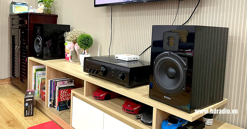 Lắp dàn nghe nhạc mini hay cho anh Chu ở Đại Kim, Hà Nội (Loa Piega Classic 3.0, Amply Denon PMA 600NE)