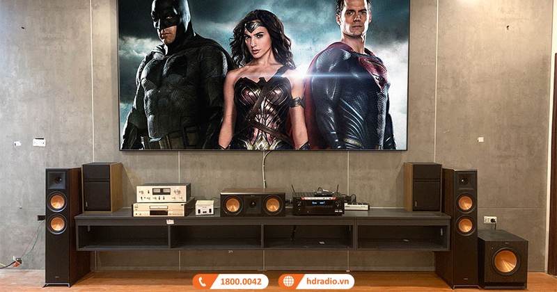 Lắp đặt phòng chiếu phim cao cấp trị giá hơn 130 triệu cho anh Hải ở Thanh Trì, Hà Nội (ViewSonic PX701-4K, Grandview PE-L120, Denon AVR X2700H, Klipsch RP502S, RP6000F, RP600C, SPL100, JBL C6IC)