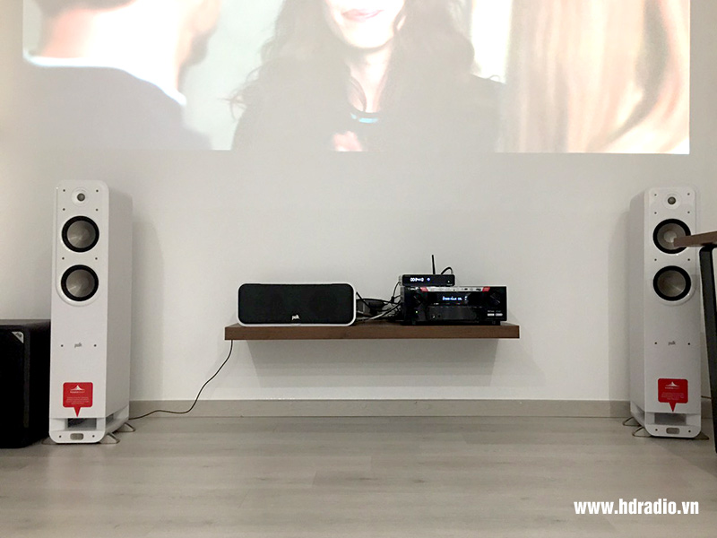 ảnh thực tế dàn âm thanh sử dụng Loa Sub Polk Audio HTS12