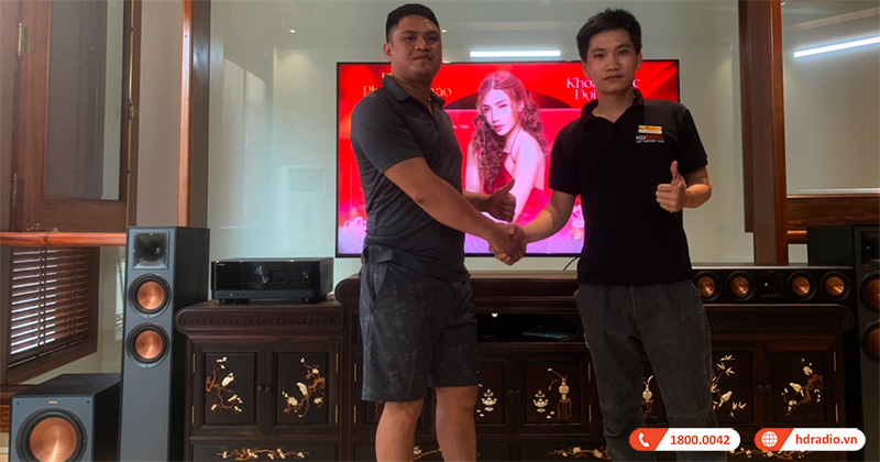 Lắp Dàn xem phim 5.1 cực hay trị giá hơn 60 triệu cho anh Nam ở Gia Lâm, Hà Nội (Yamaha RX V6A, Klipsch R620F, RP402S, RP404C, R100SW)