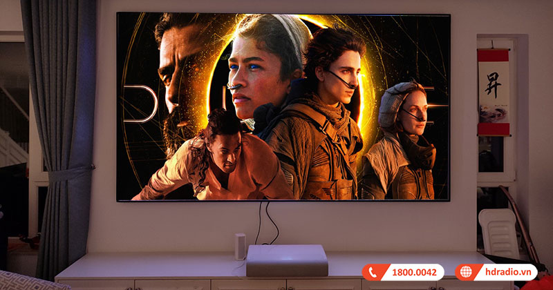 Lắp đặt trọn bộ máy chiếu 4K chi phí hơn 200 triệu cho anh Hoàng Trí ở quận 2, Sài Gòn (Samsung LSP9T, Grandview PE-L120 DY5)