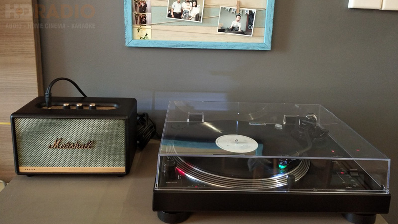 Lắp đầu đĩa than kết hợp Loa Marshall cho anh Hiếu ở Quận 2