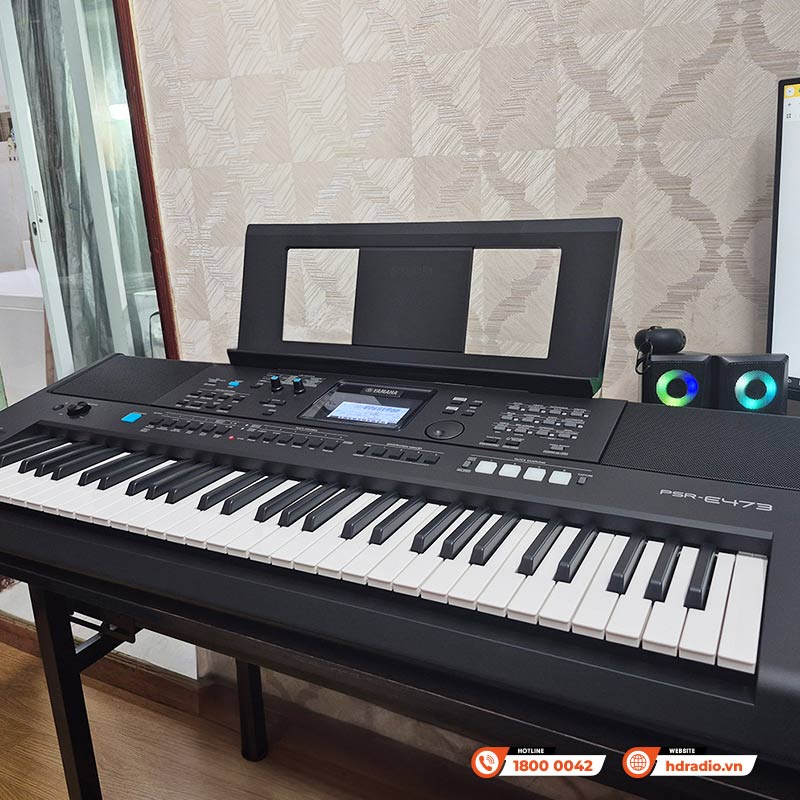 Đàn Organ Yamaha PSR E473, 61 phím, 820 âm sắc, 64 âm Polyphony, AWM Stereo-10