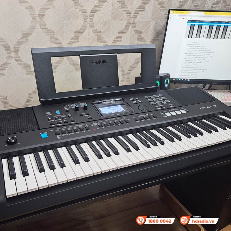 Đàn Organ Yamaha PSR E473, 61 phím, 820 âm sắc, 64 âm Polyphony, AWM Stereo-11