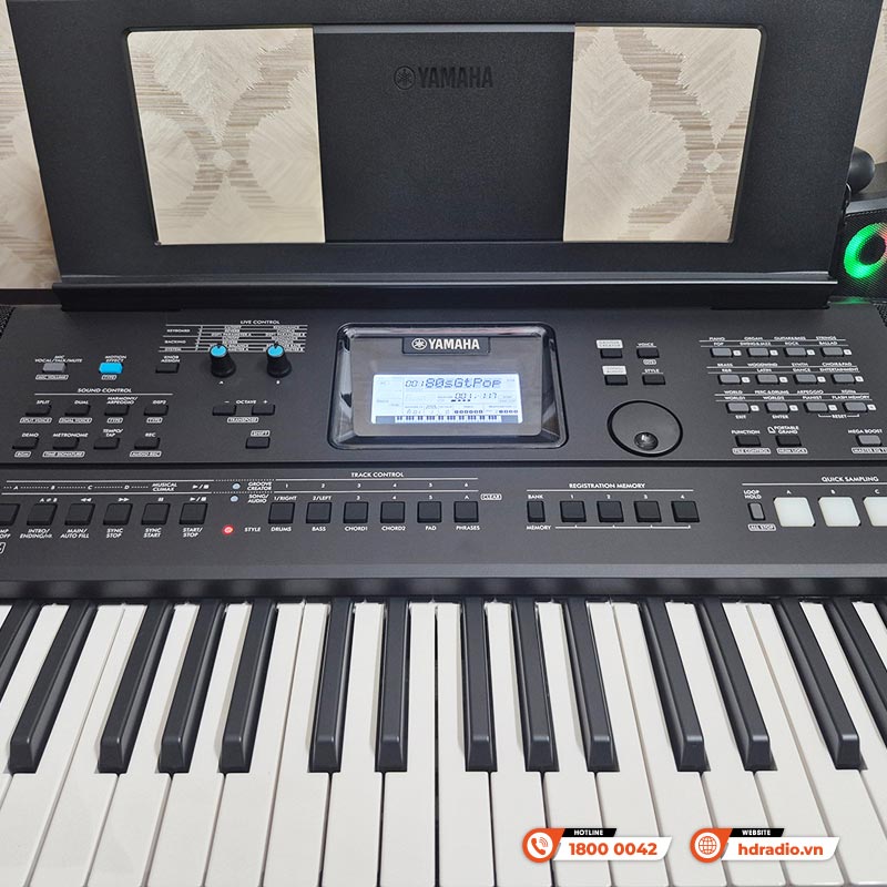 Đàn Organ Yamaha PSR E473, 61 phím, 820 âm sắc, 64 âm Polyphony, AWM Stereo-12