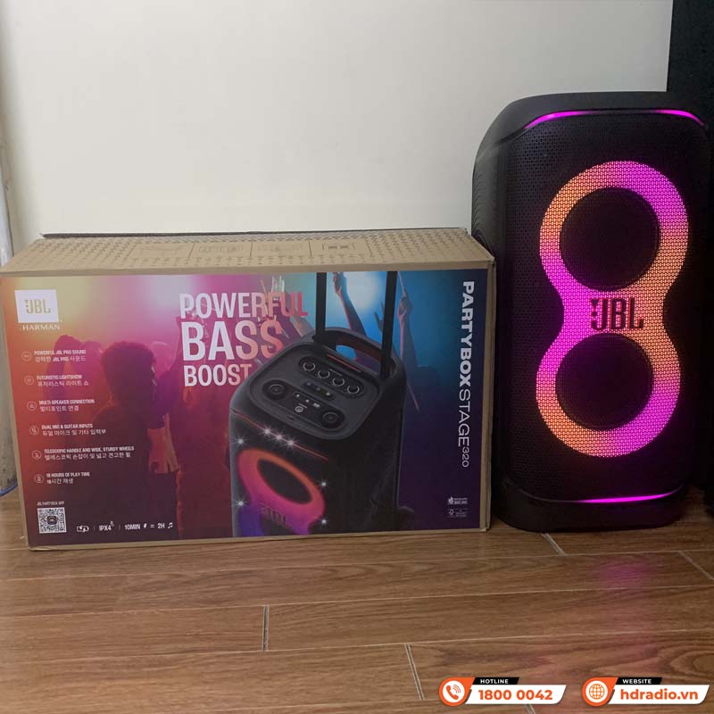 Loa JBL PartyBox Stage 320, Công Suất 240W, Pin 18h, AUX, Micro, Bluetooth 5.4, IPX4, AI Sound Boost, Auracast, App JBL Partybox-28