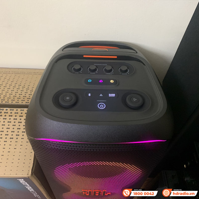 Loa JBL PartyBox Stage 320, Công Suất 240W, Pin 18h, AUX, Micro, Bluetooth 5.4, IPX4, AI Sound Boost, Auracast, App JBL Partybox-32