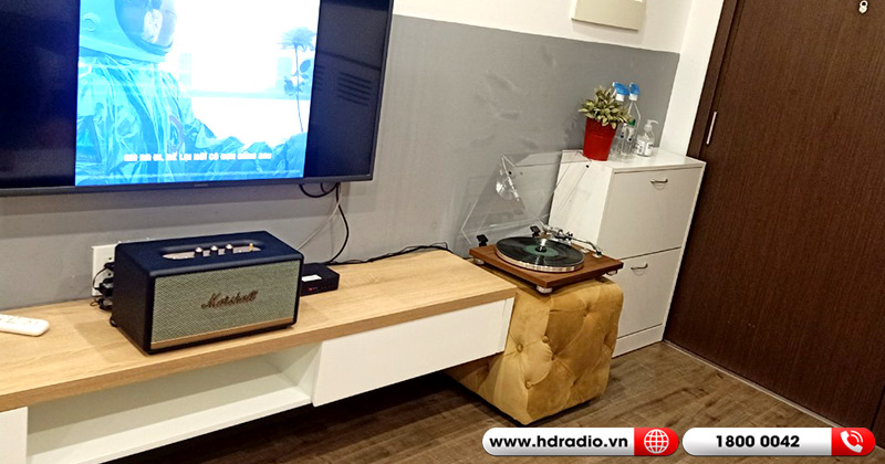 Lắp combo loa marshall và đầu đĩa than TEAC hay cho chị Châu ở Tân Bình