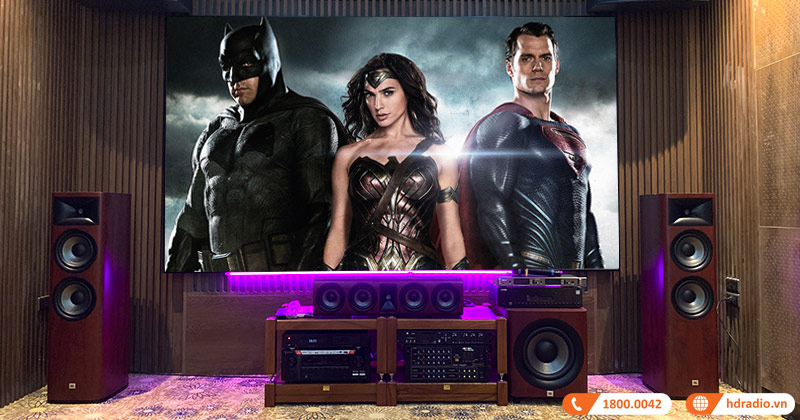 Hoàn thiện phòng chiếu phim gia đình cho anh Cường ở Liên Mặc, Hà Nội (JBL Studio 690, 665C, 610, 660P, Denon AVC X3700H, JKaudio X9000, Grandview PE-L120 DY4)