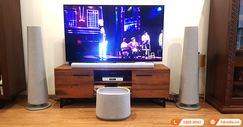 Lắp Dàn Nghe nhạc, xem phim Đỉnh Cao với giá gần 150 triệu cho anh Khải ở Hà Nội (Harman Kardon Citation Tower, Surround, sub, adapt, Bar, Go play mini)