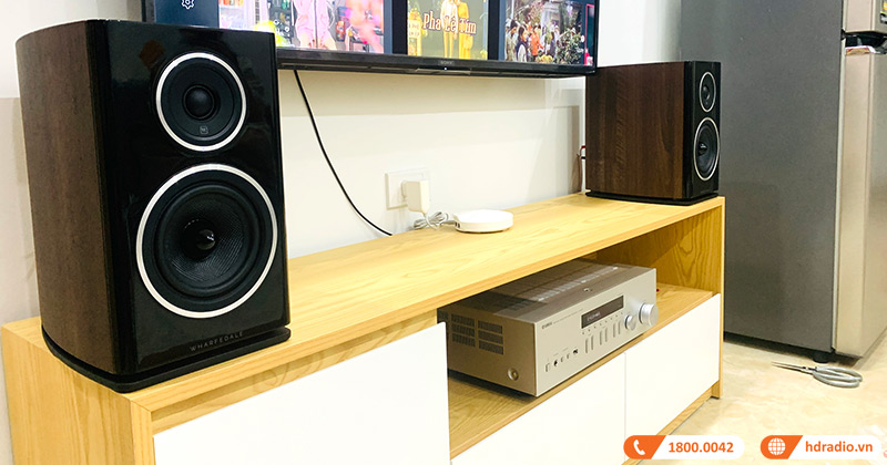 Lắp dàn nghe nhạc mini HD42 cực hay cho anh Khiên ở Nguyễn Ngọc Vũ, Hà Nội (Yamaha R N402 + Wharfedale Diamond 11.1)