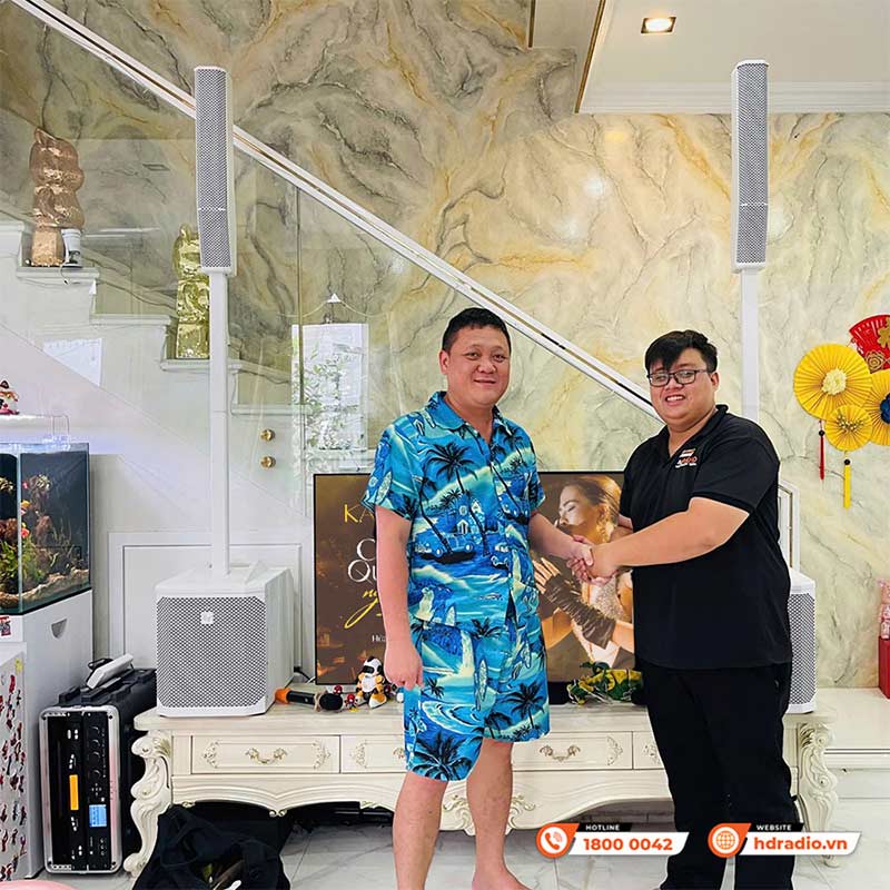 Lắp Dàn âm thanh hát karaoke Column Array SK09 giá hơn 108 triệu đồng cho anh Tuấn