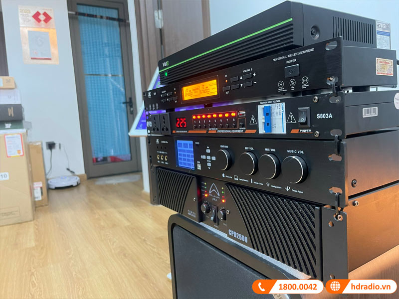 Dàn Karaoke Cao Cấp HDR30 ( Tecnare E10  + Công suất + Vang số + Micro không  dây )-5