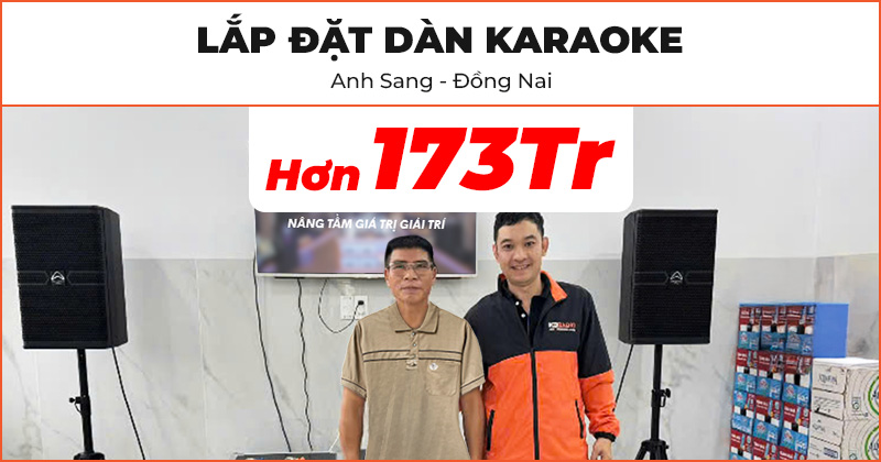 Lắp đặt Dàn karaoke cao cấp trị giá hơn 173 triệu đồng cho anh Sang ở Biên Hoà, Đồng Nai (Wharfedale ANGLO E312, E18B, CPD3600, JKAudio B9, X9000 Pro, ViệtK 4K Plus 4TB, KIWI S803A, Tủ Rack 10U, Chân Loa 3 chân)
