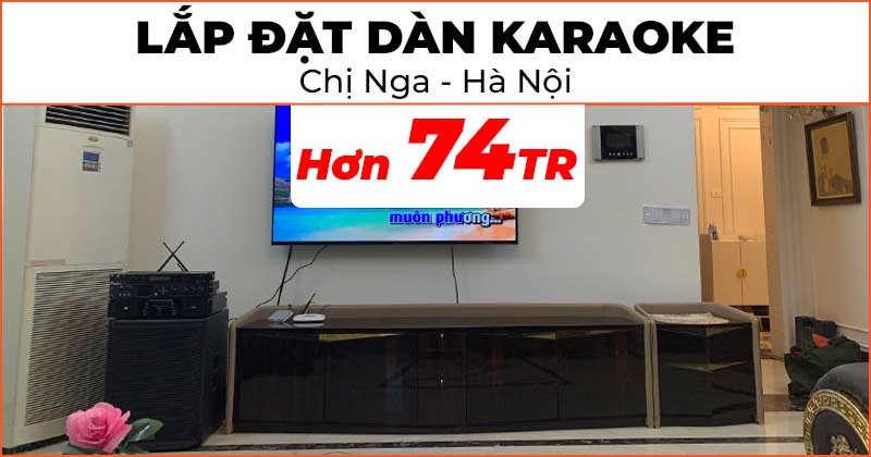 Lắp dàn karaoke cao cấp giá hơn 74 triệu đồng cho chị Nga ở Quận Nam Từ Liêm, Hà Nội (Wharfedale ANGLO X12A, JKaudio X9000 Pro, JKAudio H2600, JKAudio B9, Sub Wharfedale AX15B)