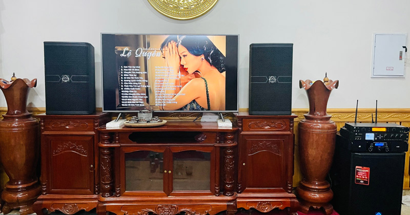 Lắp bộ dàn karaoke cao cấp HDR84 trị giá hơn 73 triệu đồng cho anh Tiến ở Khoái Châu, Hưng Yên (Wharfedale Anglo X12A, AX15B, JKaudio H2600, X9000 Pro, B9)