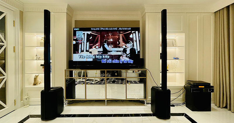 Lắp đặt dàn karaoke Bose kết hợp cùng đầu karaoke VietK với tổng trị giá hơn 114 triệu đồng cho chị Trang ở quận Long Biên, Hà Nội (Bose L1 PRO8, JKAudio X9900 Pro, JKAudio B9, VietK Pro 6TB)