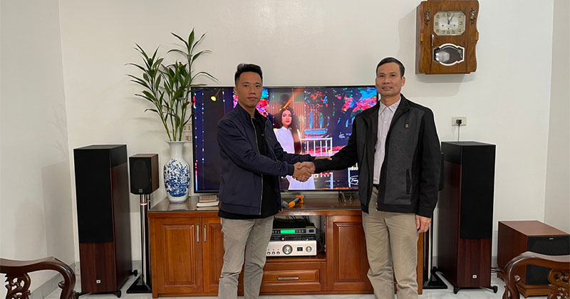 Lắp dàn nghe nhạc cao cấp trị giá 38 triệu đồng cho anh Thưởng ở huyện Phúc Thọ, Hà Nội (JBL Stage A190, Denon PMA-900HNE)