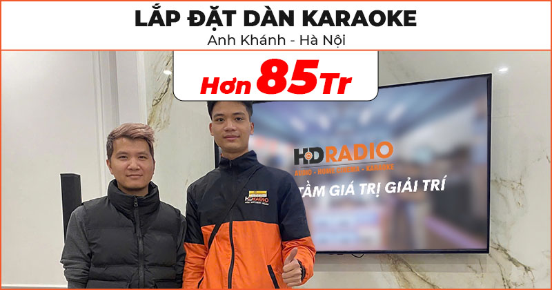 Lắp đặt bộ Dàn karaoke cao cấp trị giá hơn 85 triệu đồng cho anh Khánh ở Hoài Đức, Hà Nội (JBL Eon One MK2, JBL KX180A, JKaudio K800, KIWI S803A, ViệtK 4K Plus 4TB, VietK 22 Inch)