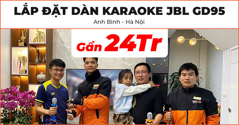 Lắp đặt bộ Dàn karaoke JBL GD95 chất lượng trị giá gần 24 triệu đồng cho anh Bình Đan Phượng, Hà Nội (JBL RM210, NEKO DK1000, Jamo C912, JKAudio B3 Plus)