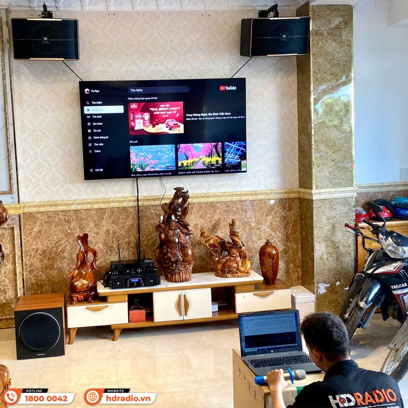 Lắp đặt bộ dàn Karaoke JBL HK31 kết hợp Sub Paramax SW-1800 trị giá hơn 46 triệu cho anh Vũ