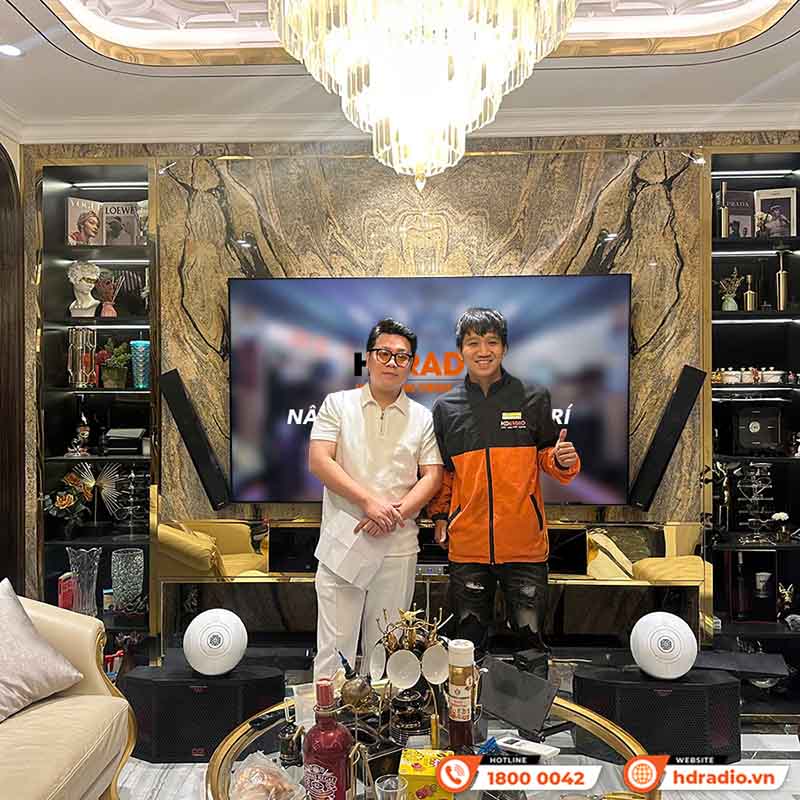 Bàn giao và Lắp đặt cặp Loa DEVIALET Phantom I 108DB cho anh Đại
