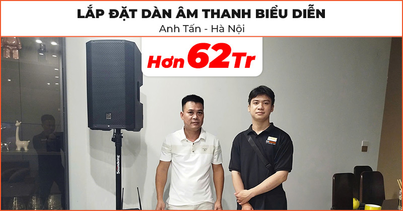 Lắp đặt Dàn âm thanh biểu diễn hát karaoke trị giá hơn 62 triệu đồng cho anh Tấn ở Đông Anh, Hà Nội