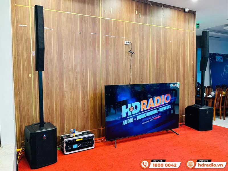 Lắp đặt Dàn âm thanh karaoke, sân khấu biểu diễn Column Array SK22 trị giá hơn 180 triệu đồng cho anh Quang