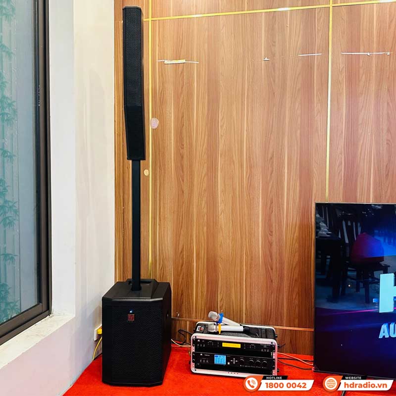 Lắp đặt Dàn âm thanh karaoke, sân khấu biểu diễn Column Array SK22 trị giá hơn 180 triệu đồng cho anh Quang