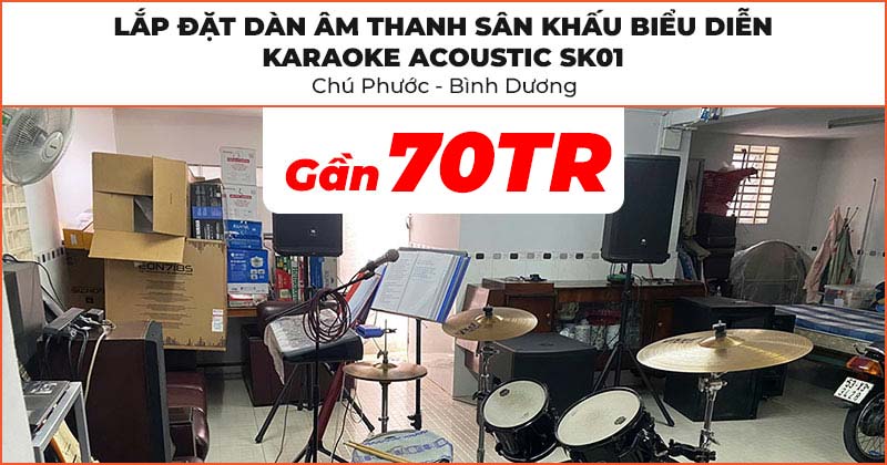 Lắp đặt Dàn Âm Thanh Sân Khấu Biểu Diễn Karaoke Acoustic SK01 trị giá gần 70 triệu đồng cho chú Phước ở TP. Thuận An, Bình Dương (JBL Eon 715, JBL VM300, JBL Eon 718S, Mixer Yamaha MG12XU, Chân Loa Sân Khấu Hội Trường 3 Chân)