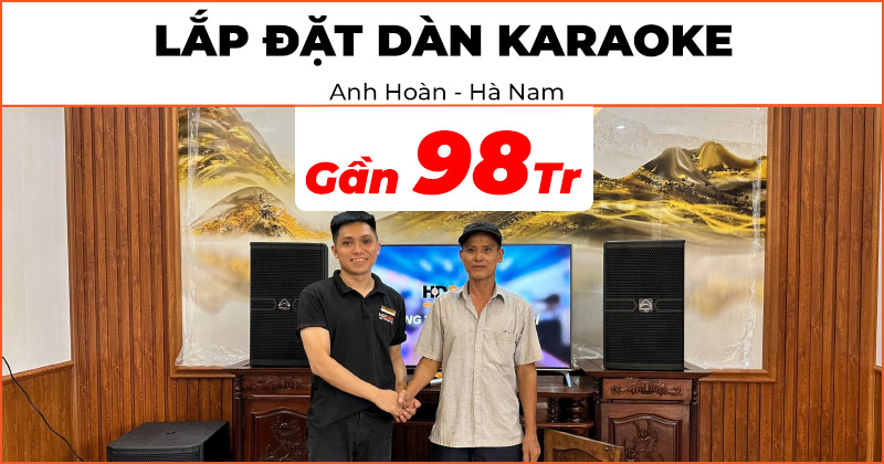 Lắp đặt Dàn karaoke cao cấp trị giá gần 98 triệu đồng cho anh Hoàn ở Bình Lục, Hà Nam (Wharfedale ANGLO E12, Wharfedale AX15B, JKAudio H2600, JKAudio X6000 Plus, JKAudio B9)
