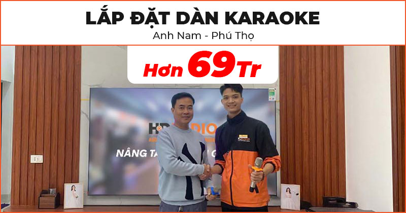 Lắp đặt Dàn karaoke cao cấp trị giá hơn 69 triệu đồng cho anh Nam ở Huyện Thanh Ba, Phú Thọ (Wharfedale ANGLO X12A, JKAudio H2600, JKaudio X6000 Plus, Wharfedale AX15B, JKAudio B9)