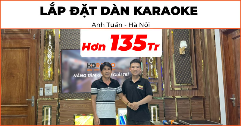 Lắp đặt Dàn karaoke cao cấp trị giá hơn 135 triệu đồng cho anh Tuấn ở Hoàng Mai, Hà Nội (Wharfedale Anglo E12,  AX15B, CPD3600, Kiwi S803A, JKaudio X9000 Pro, JKaudio B9, ViệtK Pro 6TB, VietK 22inch, Rack 10U)