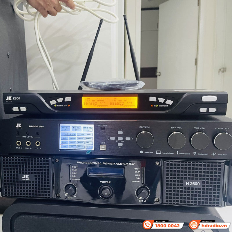 Dàn karaoke cao cấp HDR83 (Wharfedale Anglo X12A, JKaudio H2600, X9000 Pro, K800)-6