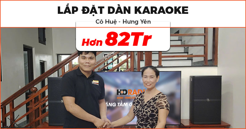 Lắp đặt dàn karaoke cao cấp trị giá hơn 82 triệu đồng cho cô Huệ ở Huyện Yên Mỹ, Hưng Yên (Wharfedale WH12 NEO, JKAudio H2600, X9000 Pro, B9, Wharfedale T-SUB AX15B)