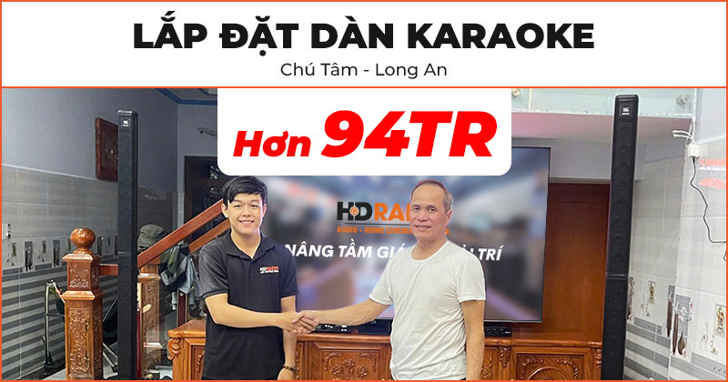 Lắp đặt dàn karaoke cao cấp trị giá hơn 94 triệu đồng cho chú Tâm ở Huyện Bến Lức, Long An (JBL PRX ONE, JKaudio X6000 Plus, JKaudio K800)