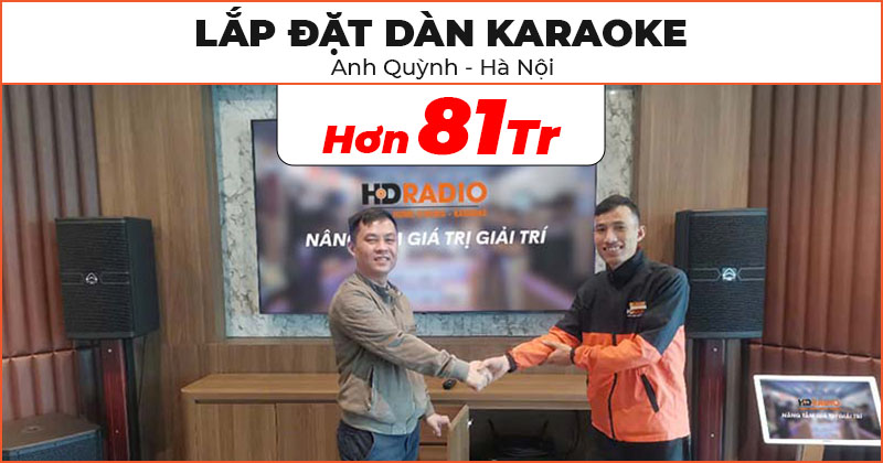 Lắp đặt Dàn karaoke cao cấp trị giá hơn 81 triệu cho gia đình anh Quỳnh ở Long Biên, Hà Nội (Wharfedale ANGLO X12A, Wharfedale AX15B, JKaudio X6000 Plus, JKAudio B3 Plus, JKAudio H2600, KIWI S803A, ViệtK Pro 4TB, VietK 22 Inch, Chân loa gỗ)