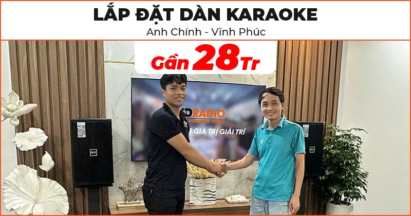 Lắp đặt Dàn karaoke cực hay trị giá gần 28 triệu đồng cho anh Chính ở Sông Lô, Vĩnh Phúc (NEKO NX10, DK1000, JKAudio H2600, B3 Plus, Chân loa gỗ 80cm)