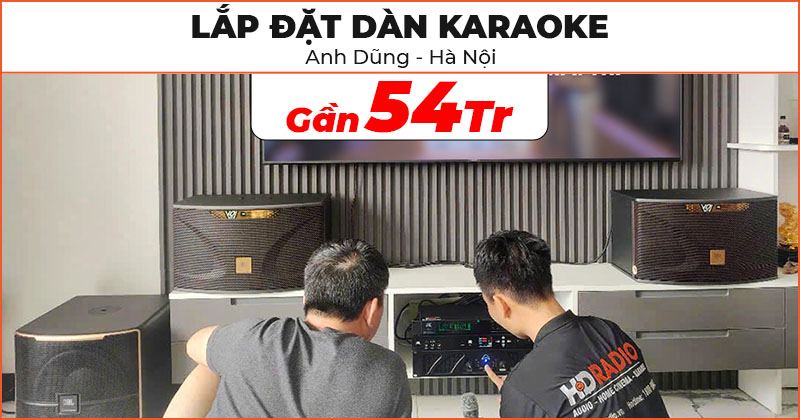 Lắp đặt Dàn karaoke cực hay trị giá gần 54 triệu đồng cho anh Dũng ở Quốc Oai, Hà Nội (JBL Ki110 Gold Edition, Pasion 12SP, Wharfedale XR2500, JKAudio B3 Plus, X6000 Plus)