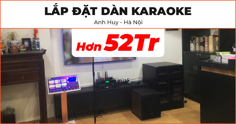 Lắp đặt dàn karaoke cực chất trị giá hơn 52 triệu đồng cho anh Huy ở Quận Bắc Từ Liêm, Hà Nội (JBL RM210, JKaudio X6000 Plus, B3 Plus, VietK 4K Plus 4TB, VietK 22 Inch, Shure Super 55, Paramax D30)