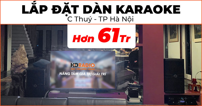 Lắp đặt Dàn karaoke cao cấp trị giá hơn 61 triệu đồng cho chị Thuý ở phường Quảng An, quận Tây Hồ, Hà Nội (Wharfedale ANGLO X12A, Paramax SW1800, JKAudio H2800, X6000 Plus, B9)