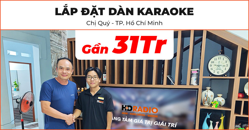 Lắp đặt Dàn karaoke chất lượng trị giá gần 31 triệu đồng cho gia đình chị Quý ở Hóc Môn - Hồ Chí Minh (JBL Ki112 Gold Edition, JKAudio B5 Plus, Kiwi PD8000)