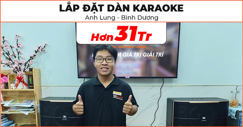 Lắp đặt dàn karaoke cực chất trị giá hơn 31 triệu đồng cho anh Lung ở Thành Phố Dĩ An, Bình Dương (JBL Pasion 12, Kiwi PD8000, JKAudio K300, Paramax D30)