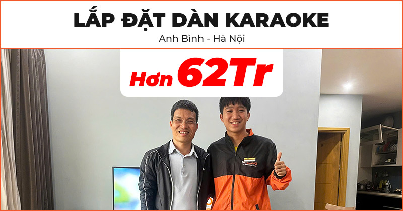 Lắp đặt Dàn karaoke cực hay trị giá hơn 62 triệu cho gia đình anh Bình ở Thanh Xuân, Hà Nội (JBL KPS2, JKAudio H2800, JKaudio X6000 Plus, JKAudio B5 Plus, Polk Audio HTS10)