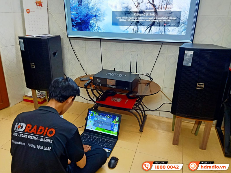 Lắp đặt dàn karaoke gia đình GD83 trị giá hơn 20 triệu đồng cho chú Thuận
