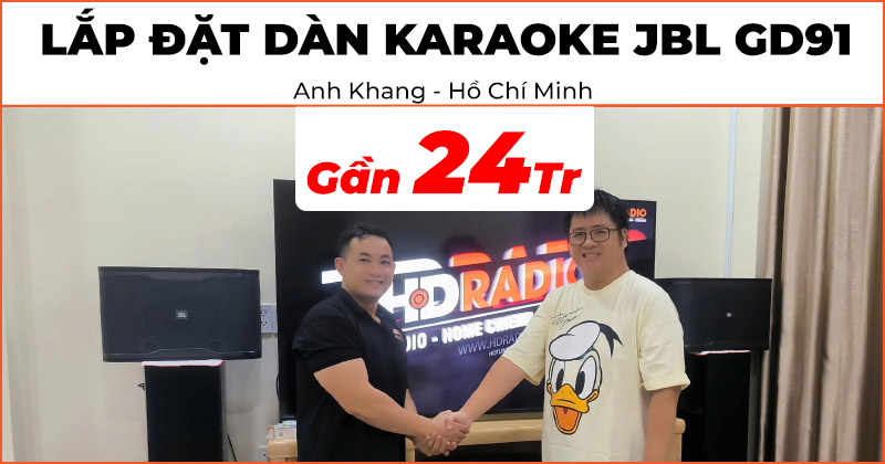 Lắp đặt Dàn karaoke JBL GD91 cực hay trị giá gần 24 triệu đồng cho anh Khang ở Quận 11, Hồ Chí Minh (JBL RM210, JBL KX180A, JBL VM300)