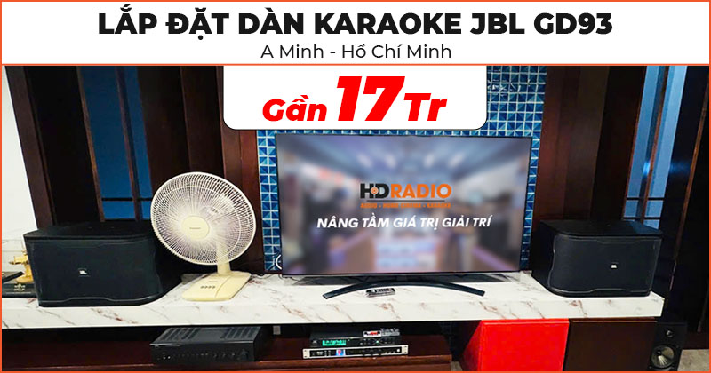Lắp đặt Dàn Karaoke JBL GD93 chất lượng trị giá gần 17 triệu đồng cho anh Minh ở Bình Chánh, Hồ Chí Minh (JBL RM210, NEKO DK1000, JKAudio B3 Plus)