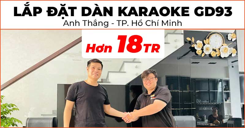 Lắp đặt Dàn Karaoke JBL GD93 cực hay trị giá hơn 18 triệu đồng cho anh Thắng ở Quận 2, TP. Hồ Chí Minh (JBL RM210, NEKO DK1000, JKAudio B3 Plus)