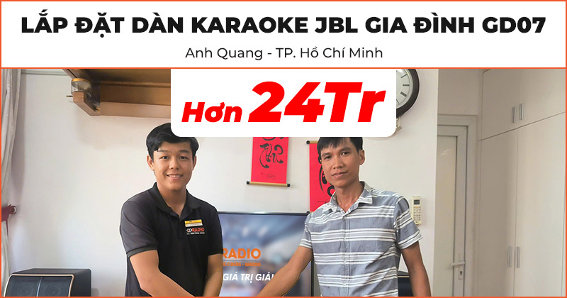 Lắp đặt Dàn karaoke JBL gia đình GD07 cực hay trị giá hơn 24 triệu đồng cho anh Quang ở Quận 8, Hồ Chí Minh (JBL Pasion 10, Kiwi PD8000, JKaudio K300)